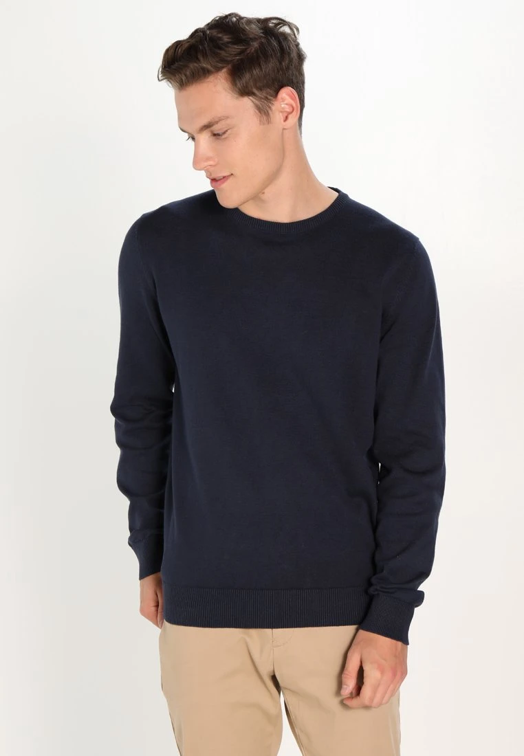 Pier One BASIC CREWNECK - Strickpullover - Dark Blue 3 Pier One BASIC CREWNECK - Strickpullover - Dark Blue