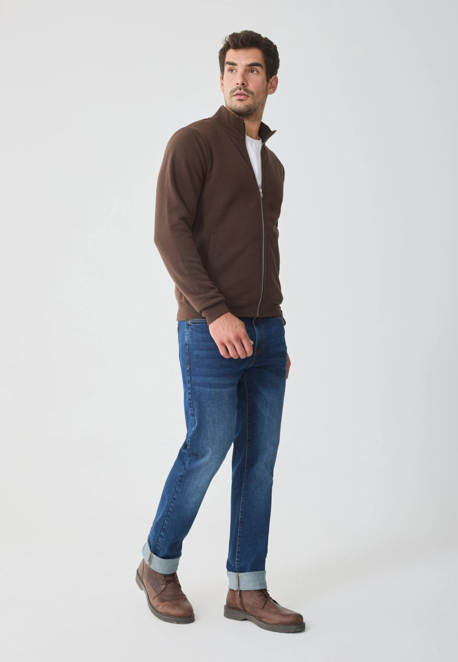 Pier One Zip-up Sweatshirt - Coffee Bean 4 Pier One Zip-up Sweatshirt - Coffee Bean – Bild 2