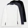 Pier One 3ER PACK - Long Sleeved Top - True Black/bright White/sky Captain