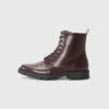 Pier One Lace-up Ankle Boots - Burgandy