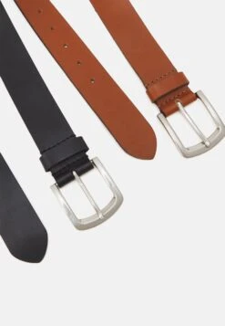 Pier One LEATHER 2 PACK - Gürtel - Cognac/black -Pier One 83e445ece2bb42c5a314d3f1ef80783a