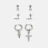 Pier One 3 PACK UNISEX - Ohrringe - Silver-coloured -Pier One 91ff65dc2d62466d9aae0c3f60ce44b7