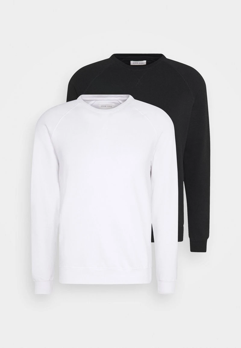Pier One 2 PACK - Sweatshirt - White/black 7 Pier One 2 PACK - Sweatshirt - White/black – Bild 5