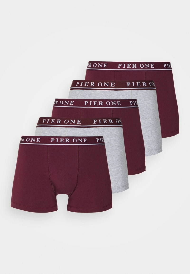 Pier One 5 PACK - Panties - Bordeaux/mottled Grey 3 Pier One 5 PACK - Panties - Bordeaux/mottled Grey