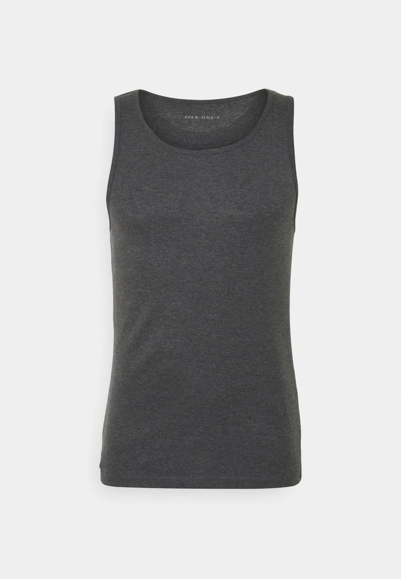 Pier One 3 PACK - Unterhemd/-shirt - Black/khaki/mottled Dark Grey 4 Pier One 3 PACK - Unterhemd/-shirt - Black/khaki/mottled Dark Grey – Bild 2